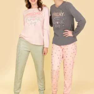 11665 Pijama con pantalón frizado